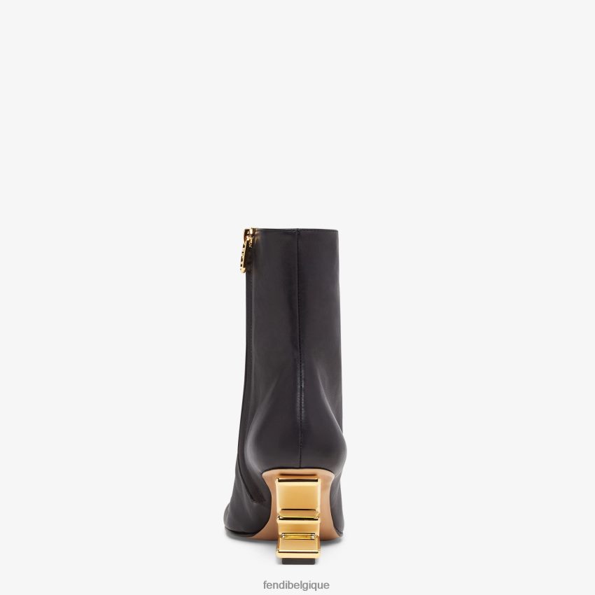 chaussures Fendi bottes en cuir à talon moyen noir femmes 8X8J2J1367 Fendi Belgique