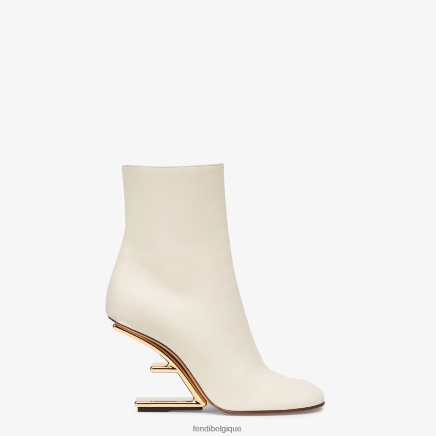 chaussures Fendi bottes à talons en cuir nappa blanc femmes 8X8J2J1369 Fendi Sac