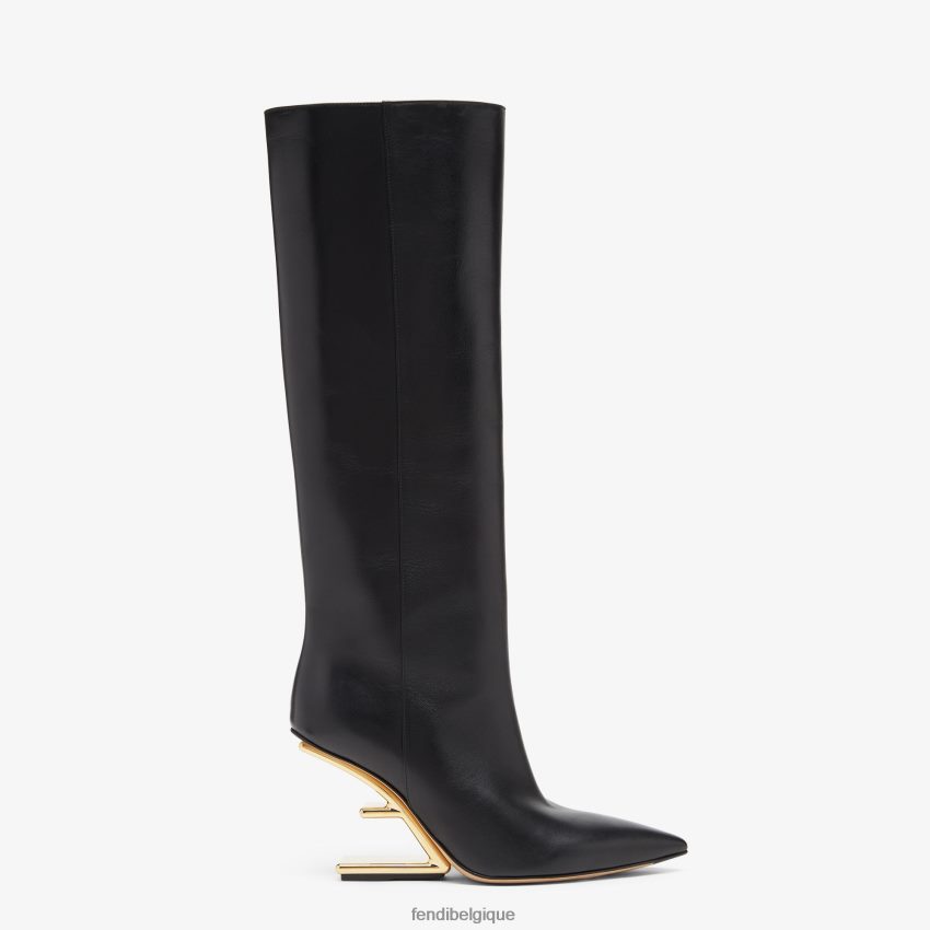 chaussures Fendi cuir, bottes à talons hauts noir femmes 8X8J2J1356 Fendi Lunette De Soleil