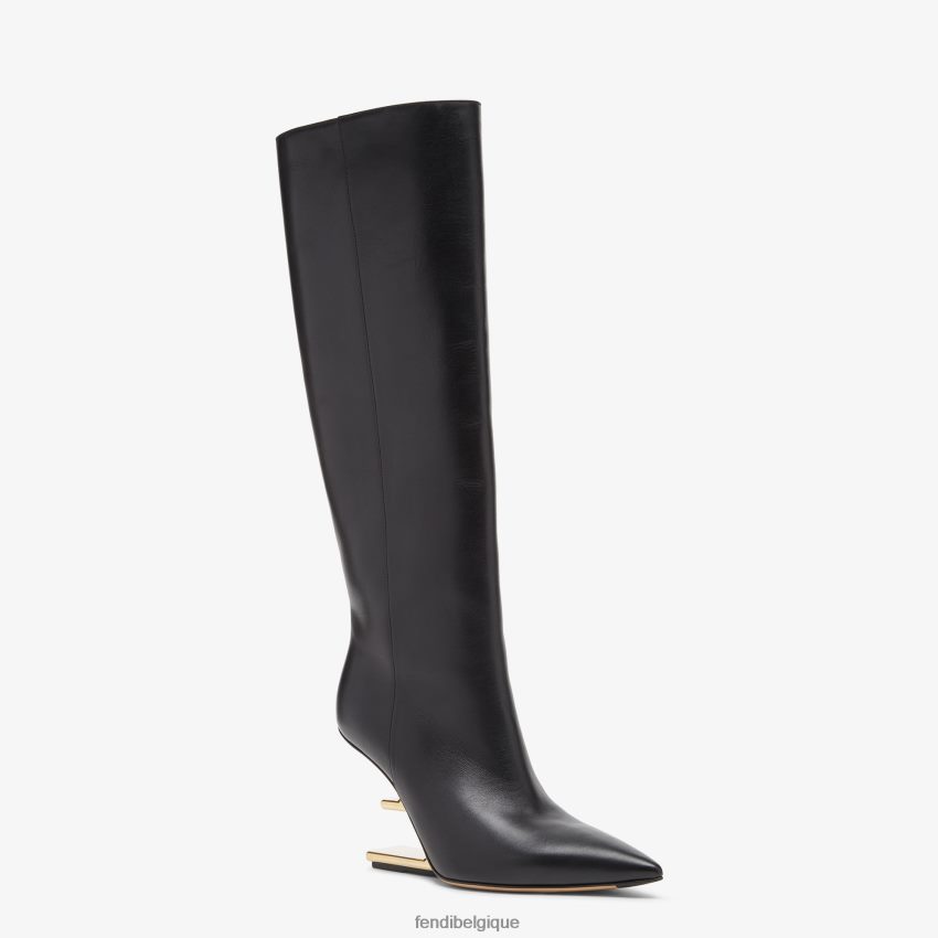 chaussures Fendi cuir, bottes à talons hauts noir femmes 8X8J2J1356 Fendi Lunette De Soleil