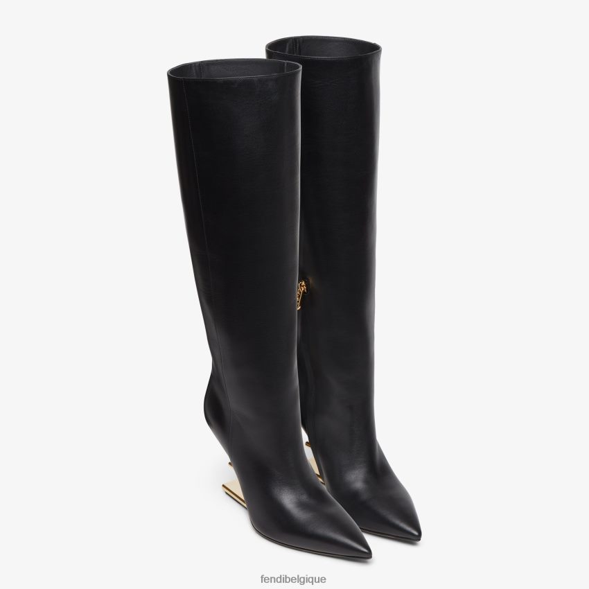 chaussures Fendi cuir, bottes à talons hauts noir femmes 8X8J2J1356 Fendi Lunette De Soleil