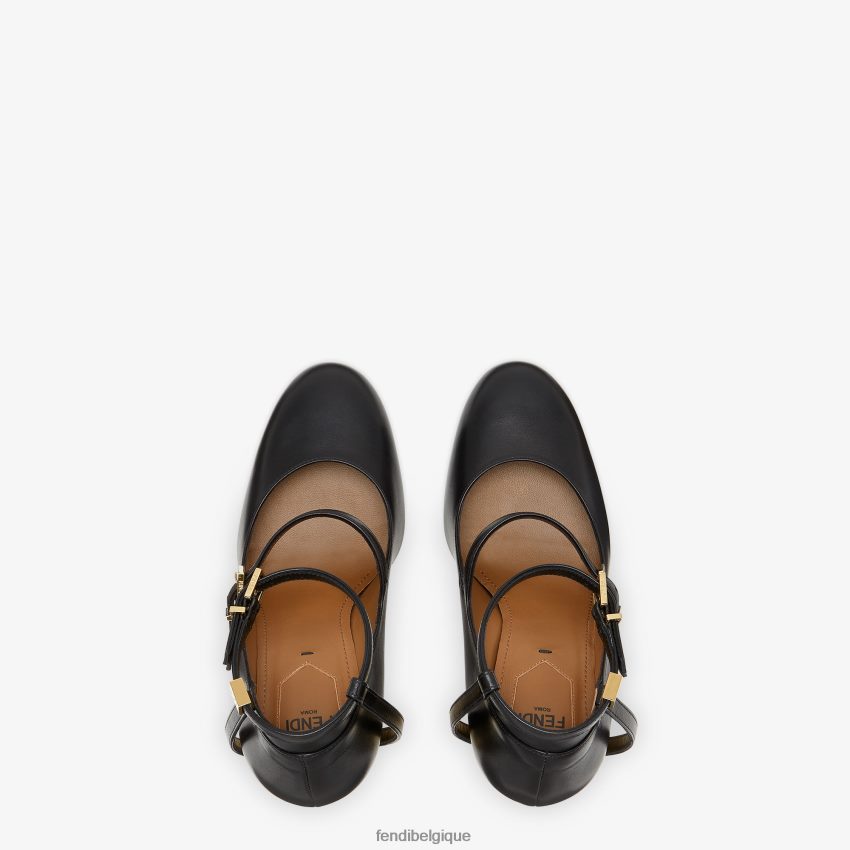 chaussures Fendi escarpins à talons hauts en cuir noir femmes 8X8J2J1261 Fendi Sac