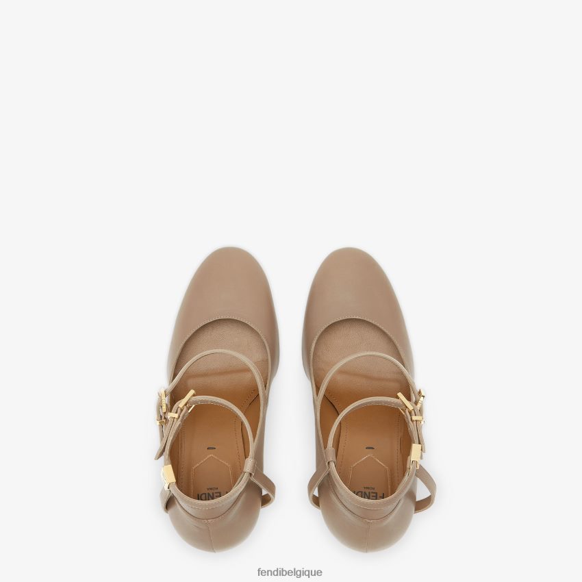 chaussures Fendi escarpins à talons hauts en cuir tourterelle gris femmes 8X8J2J1262 Fendi Belgique