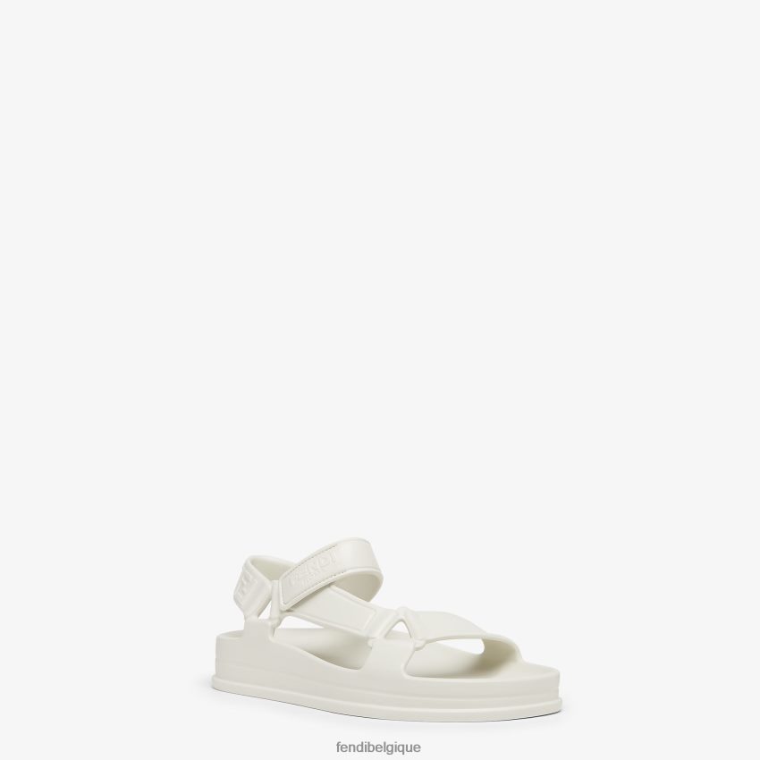 chaussures Fendi sandales en caoutchouc blanc femmes 8X8J2J1396 Fendi Sac