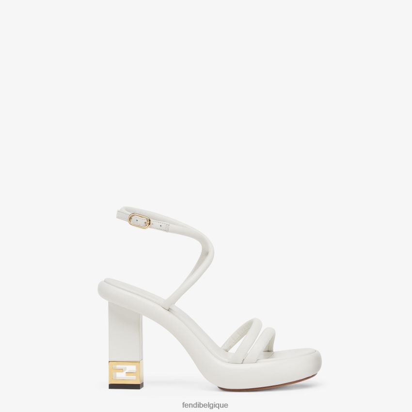 chaussures Fendi sandales en cuir nappa blanc femmes 8X8J2J1295 Fendi Belgique