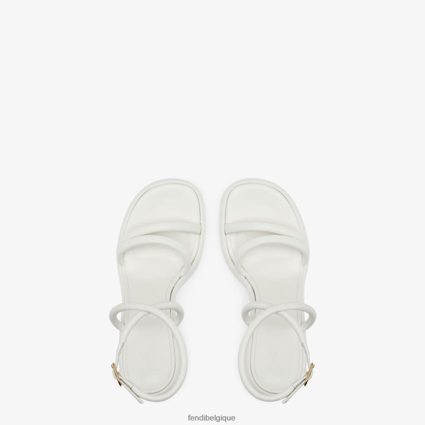chaussures Fendi sandales en cuir nappa blanc femmes 8X8J2J1295 Fendi Belgique