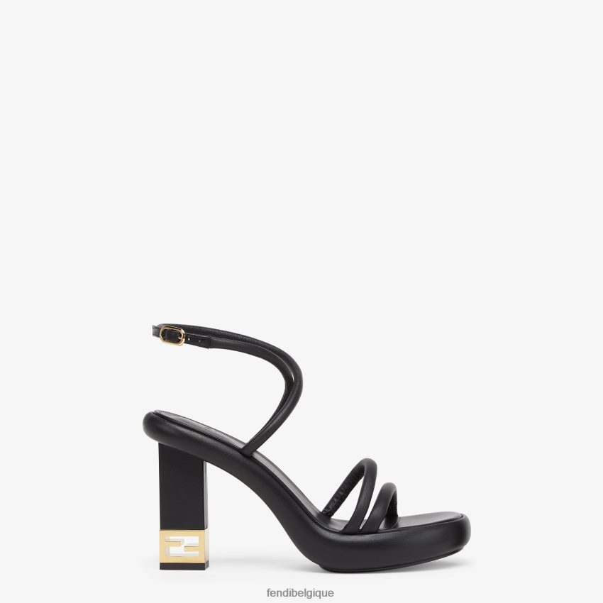 chaussures Fendi sandales en cuir nappa noir femmes 8X8J2J1296 Fendi Lunette De Soleil