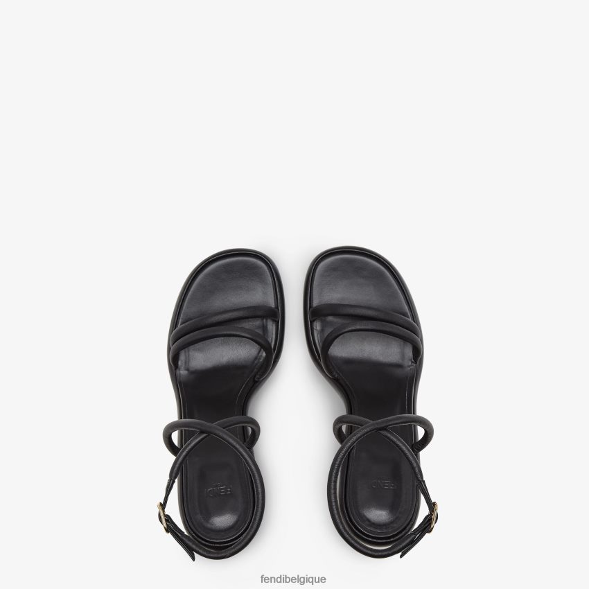 chaussures Fendi sandales en cuir nappa noir femmes 8X8J2J1296 Fendi Lunette De Soleil