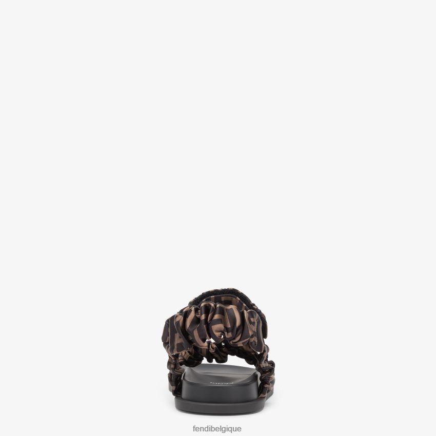 chaussures Fendi sandales en satin brun femmes 8X8J2J1271 Fendi Belgique