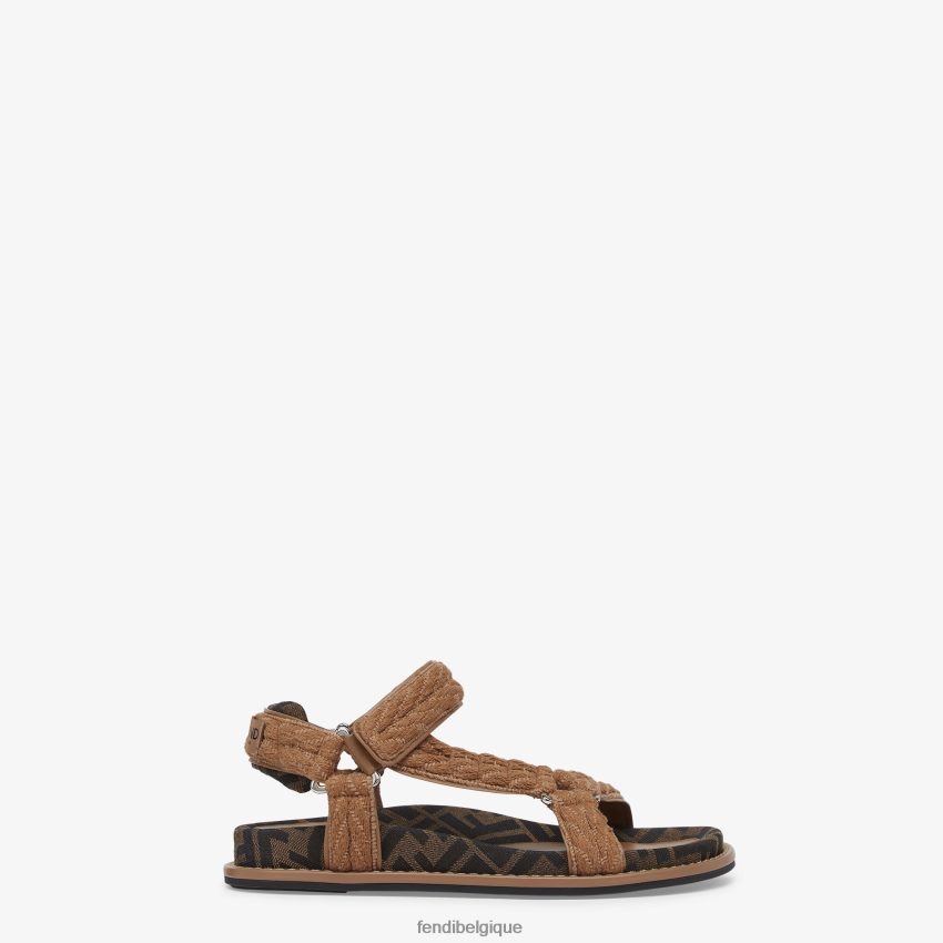 chaussures Fendi sandales en tissu brun femmes 8X8J2J1298 Fendi Belgique