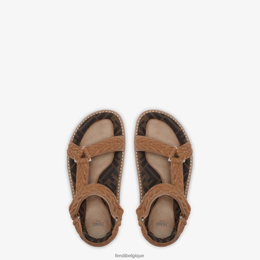 chaussures Fendi sandales en tissu brun femmes 8X8J2J1298 Fendi Belgique