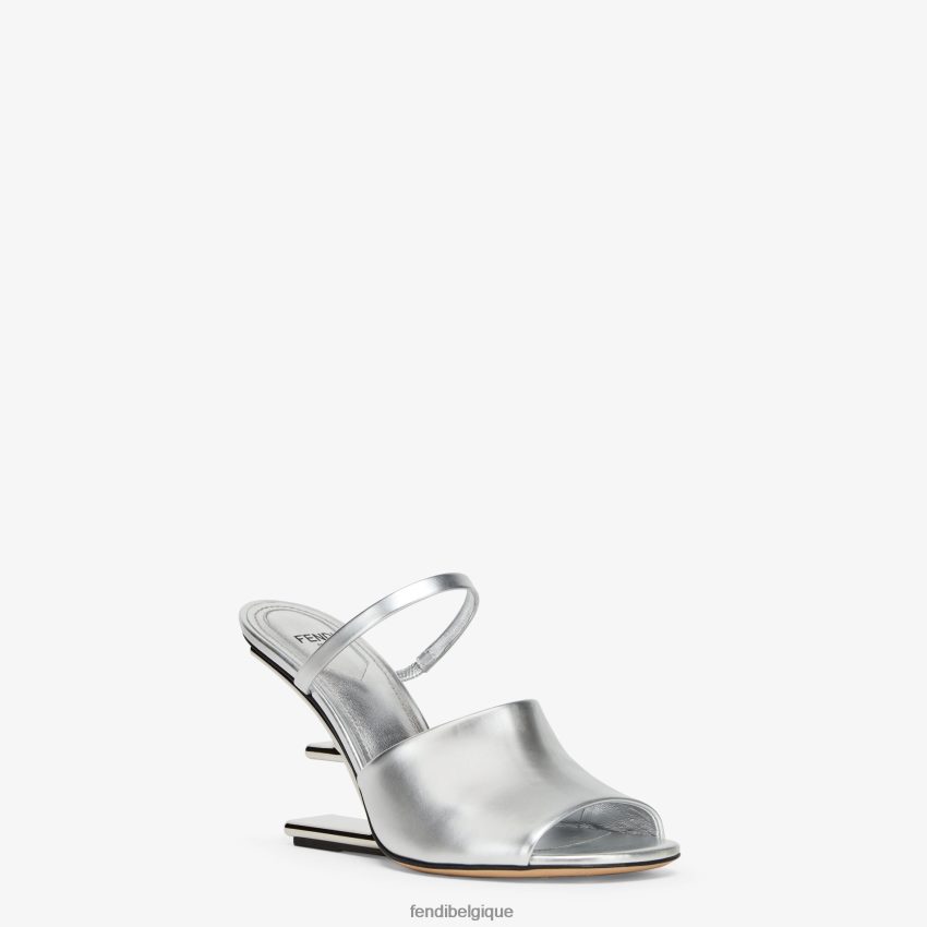 chaussures Fendi sandales à talons en cuir argent femmes 8X8J2J1341 Fendi Lunette De Soleil