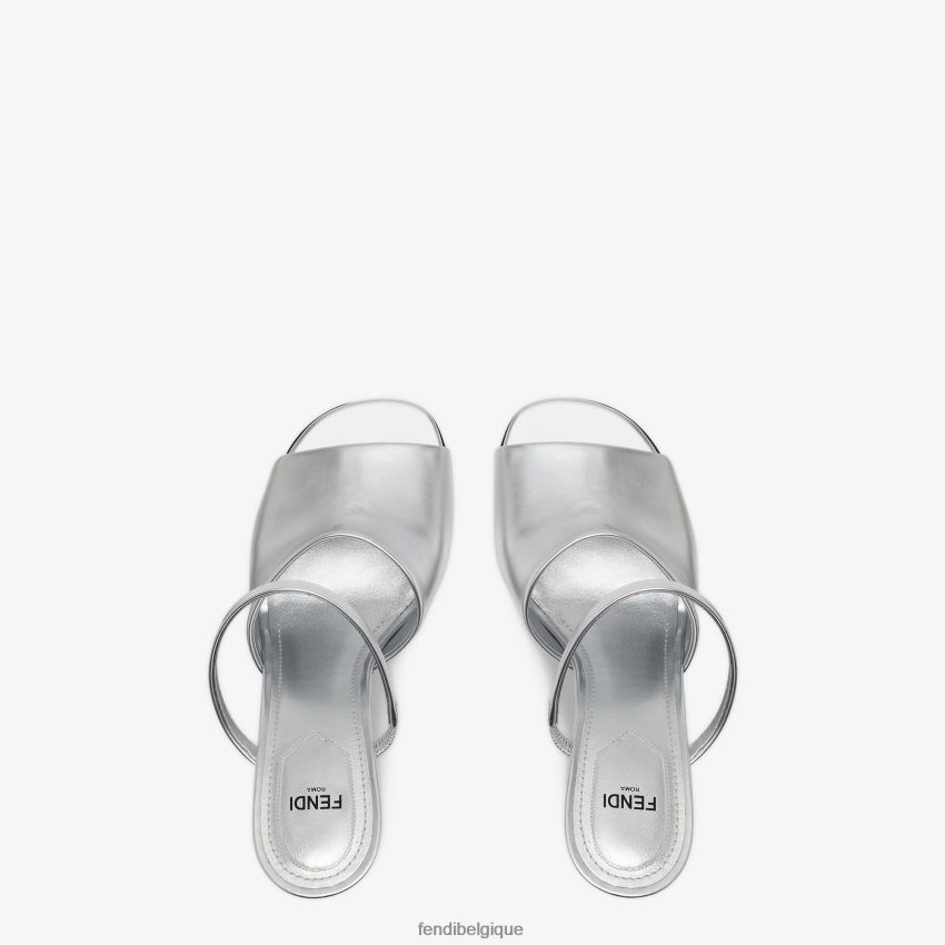 chaussures Fendi sandales à talons en cuir argent femmes 8X8J2J1341 Fendi Lunette De Soleil