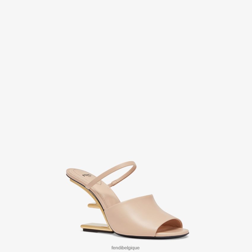 chaussures Fendi sandales à talons en cuir rose femmes 8X8J2J1279 Fendi Sac