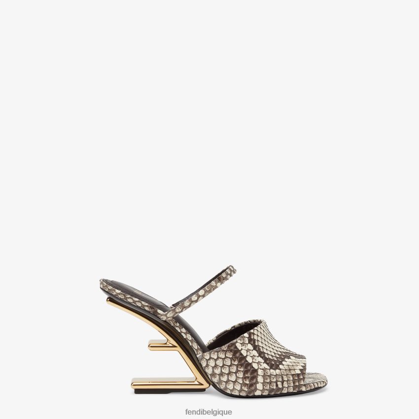 chaussures Fendi sandales à talons en python brun femmes 8X8J2J1372 Fendi Sac