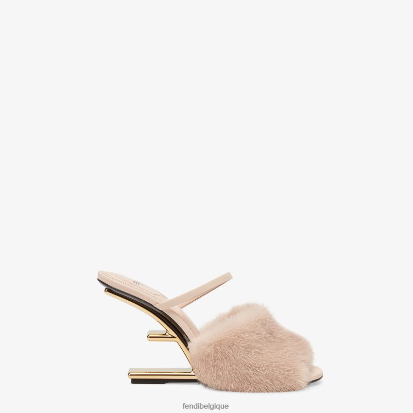 chaussures Fendi sandales à talons en vison rose femmes 8X8J2J1374 Fendi Lunette De Soleil
