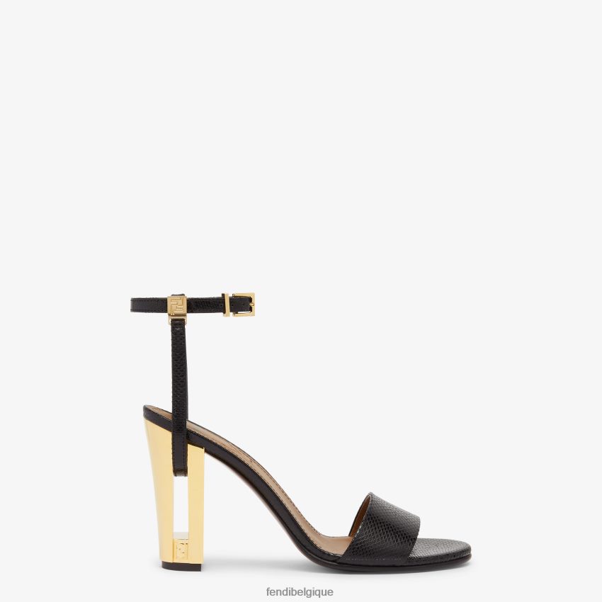 chaussures Fendi sandales à talons hauts karung noir femmes 8X8J2J1260 Fendi Lunette De Soleil