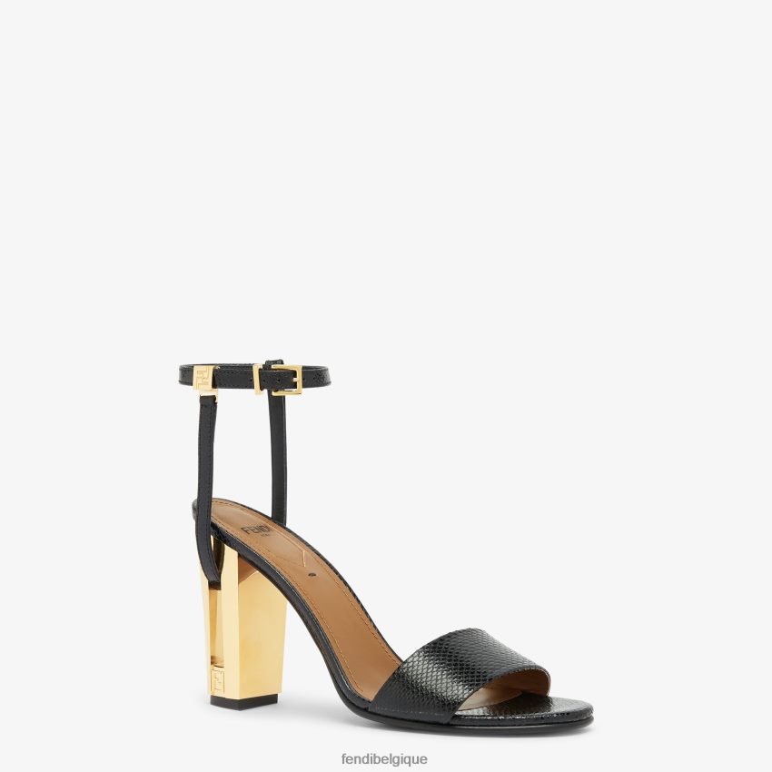 chaussures Fendi sandales à talons hauts karung noir femmes 8X8J2J1260 Fendi Lunette De Soleil