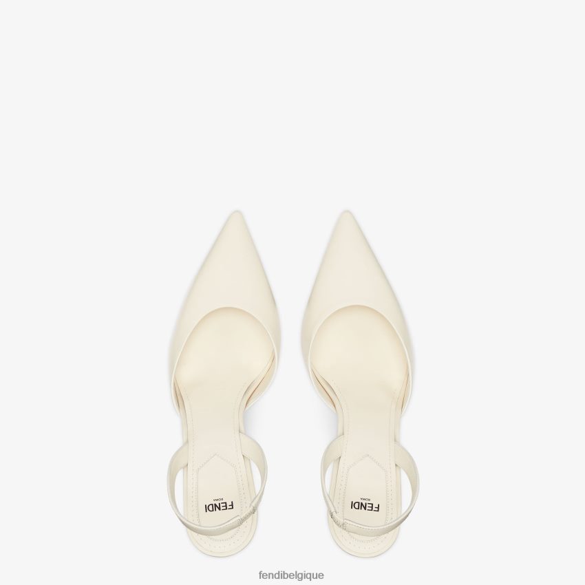 chaussures Fendi escarpins en cuir à talons hauts blanc femmes 8X8J2J1366 Fendi Sac