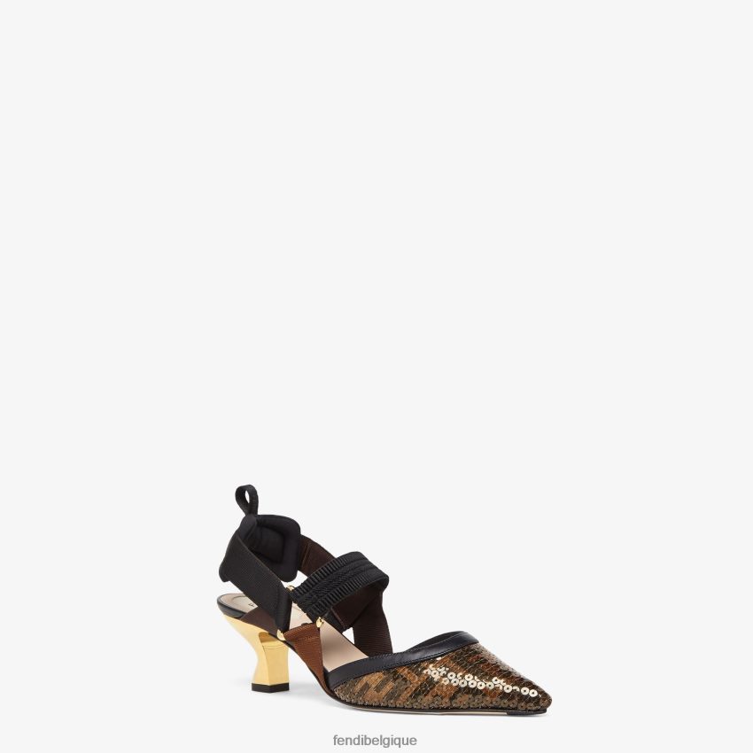 chaussures Fendi escarpins en résille à talon moyen noir femmes 8X8J2J1285 Fendi Sac