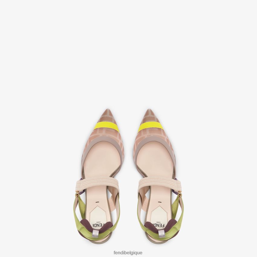 chaussures Fendi escarpins en résille à talon moyen rose femmes 8X8J2J1382 Fendi Belgique