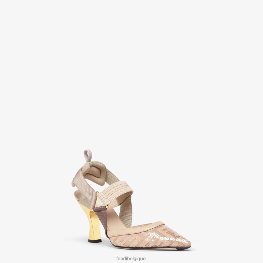 chaussures Fendi escarpins en résille à talons hauts noir femmes 8X8J2J1305 Fendi Lunette De Soleil