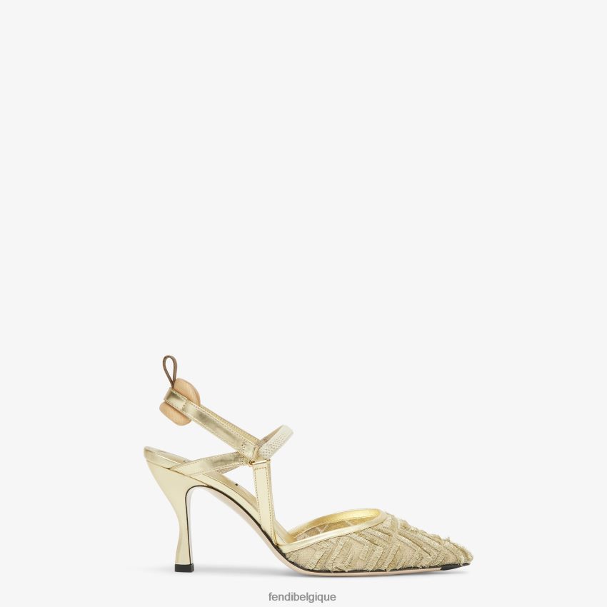 chaussures Fendi escarpins en résille à talons hauts or femmes 8X8J2J1346 Fendi Belgique