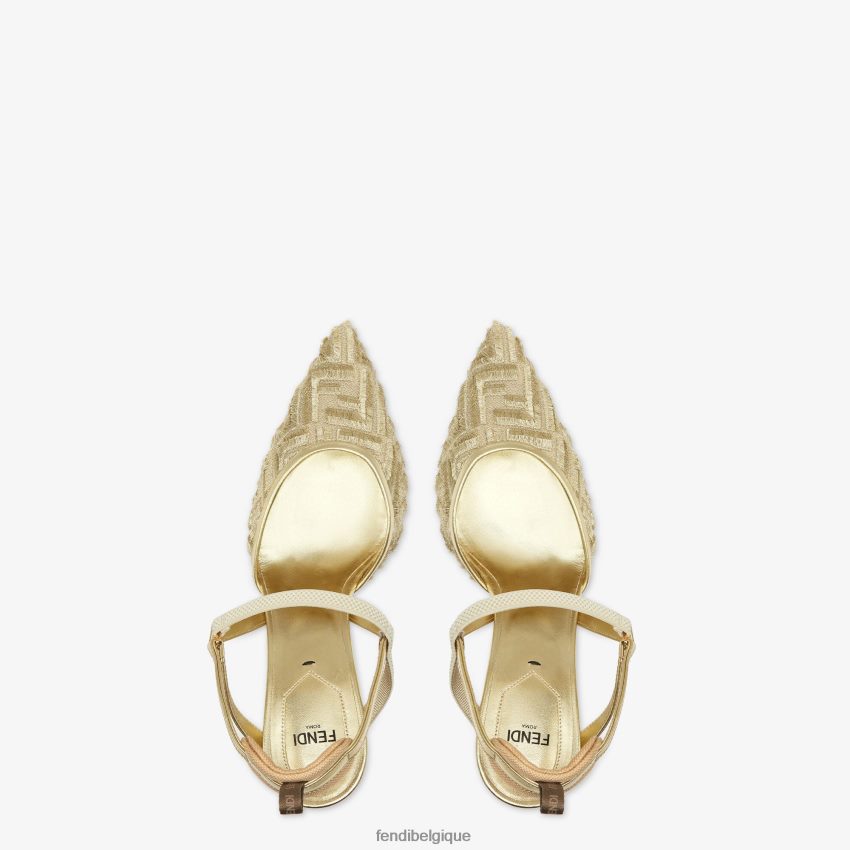 chaussures Fendi escarpins en résille à talons hauts or femmes 8X8J2J1346 Fendi Belgique