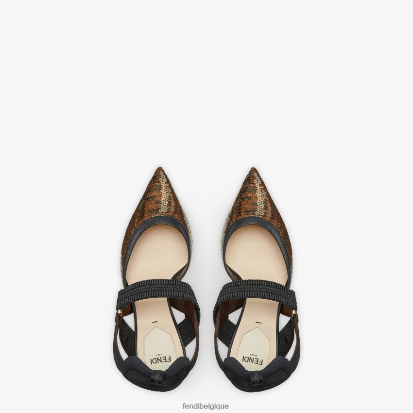 chaussures Fendi escarpins en résille à talons hauts rose femmes 8X8J2J1284 Fendi Lunette De Soleil