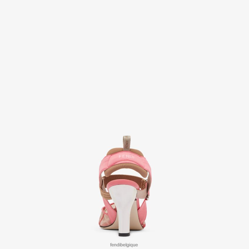 chaussures Fendi escarpins en résille à talons hauts rose femmes 8X8J2J1323 Fendi Lunette De Soleil