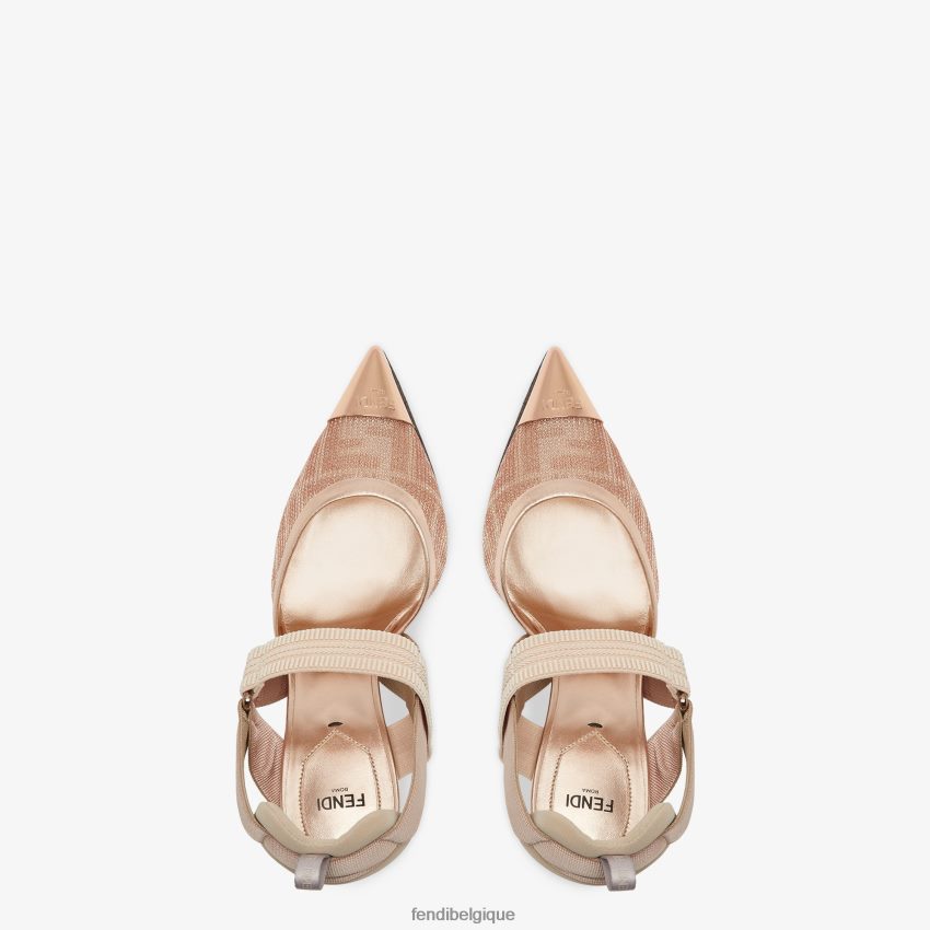 chaussures Fendi escarpins en résille à talons hauts rose femmes 8X8J2J1324 Fendi Sac