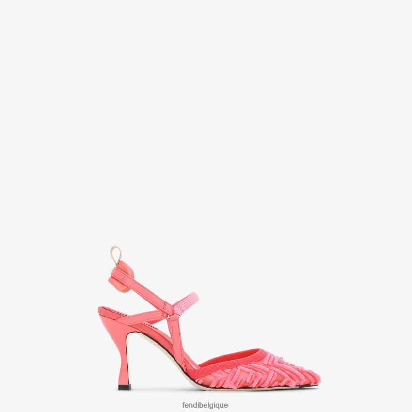 chaussures Fendi escarpins en résille à talons hauts rose femmes 8X8J2J1347 Fendi Lunette De Soleil