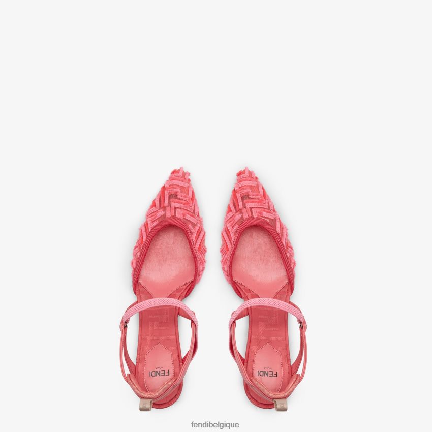 chaussures Fendi escarpins en résille à talons hauts rose femmes 8X8J2J1347 Fendi Lunette De Soleil