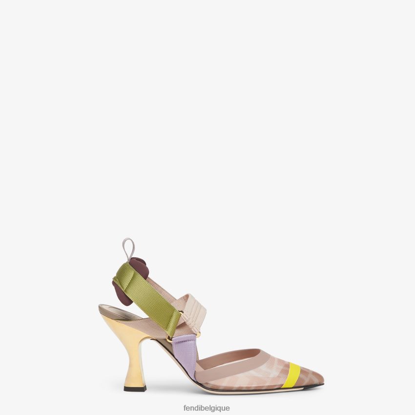 chaussures Fendi escarpins en résille à talons hauts rose femmes 8X8J2J1383 Fendi Lunette De Soleil