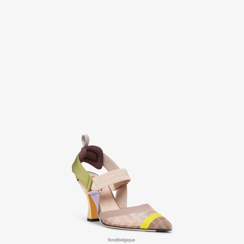 chaussures Fendi escarpins en résille à talons hauts rose femmes 8X8J2J1383 Fendi Lunette De Soleil