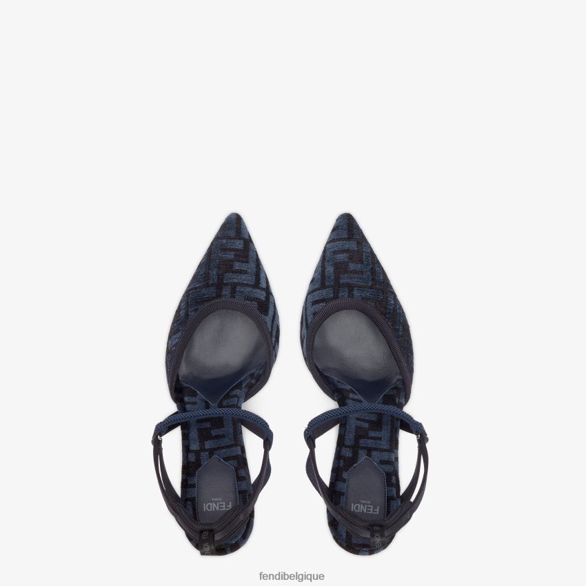 chaussures Fendi escarpins à talons hauts en chenille ff bleu femmes 8X8J2J1348 Fendi Sac