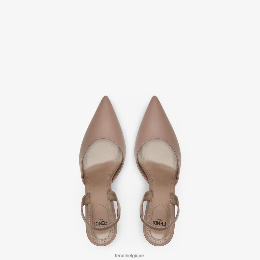 chaussures Fendi escarpins à talons hauts en cuir tourterelle beige femmes 8X8J2J1338 Fendi Lunette De Soleil
