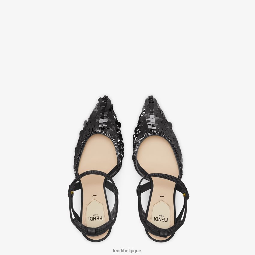 chaussures Fendi escarpins à talons hauts et sequins noir femmes 8X8J2J1379 Fendi Belgique
