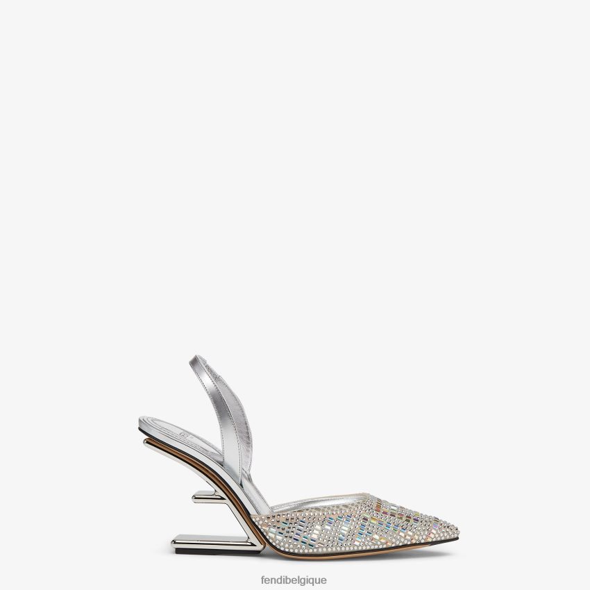 chaussures Fendi escarpins à talons hauts et strass argent femmes 8X8J2J1317 Fendi Lunette De Soleil