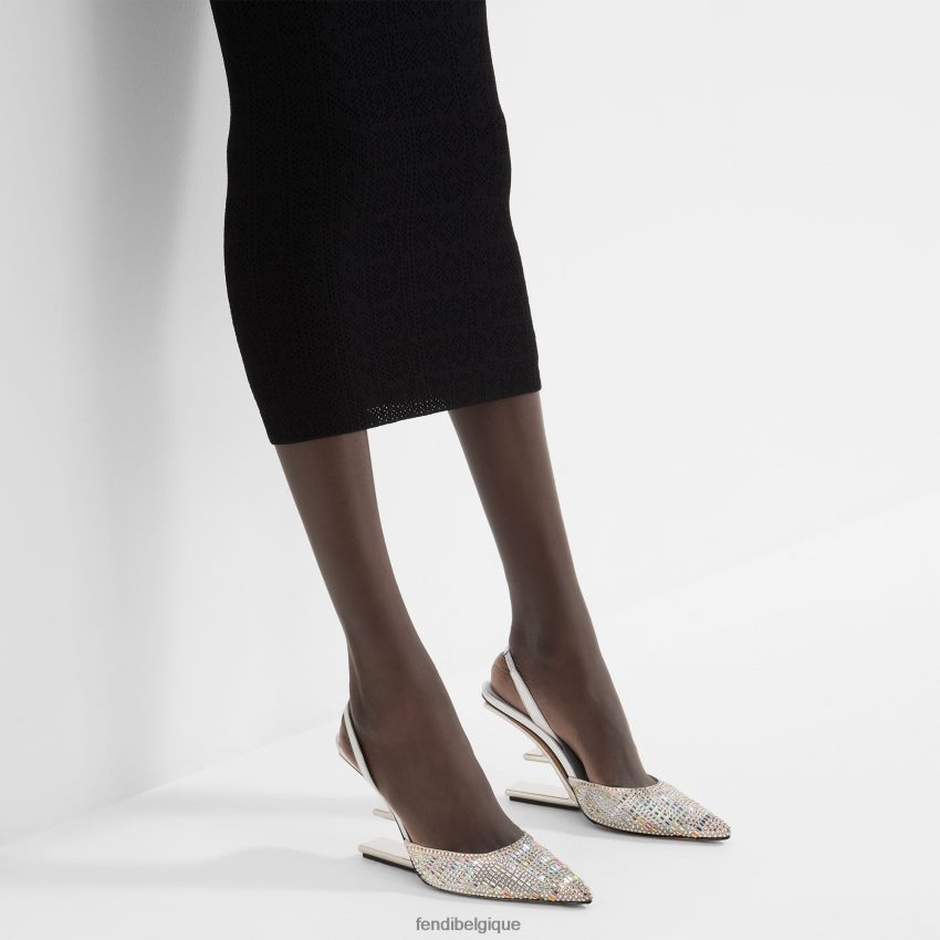 chaussures Fendi escarpins à talons hauts et strass argent femmes 8X8J2J1317 Fendi Lunette De Soleil