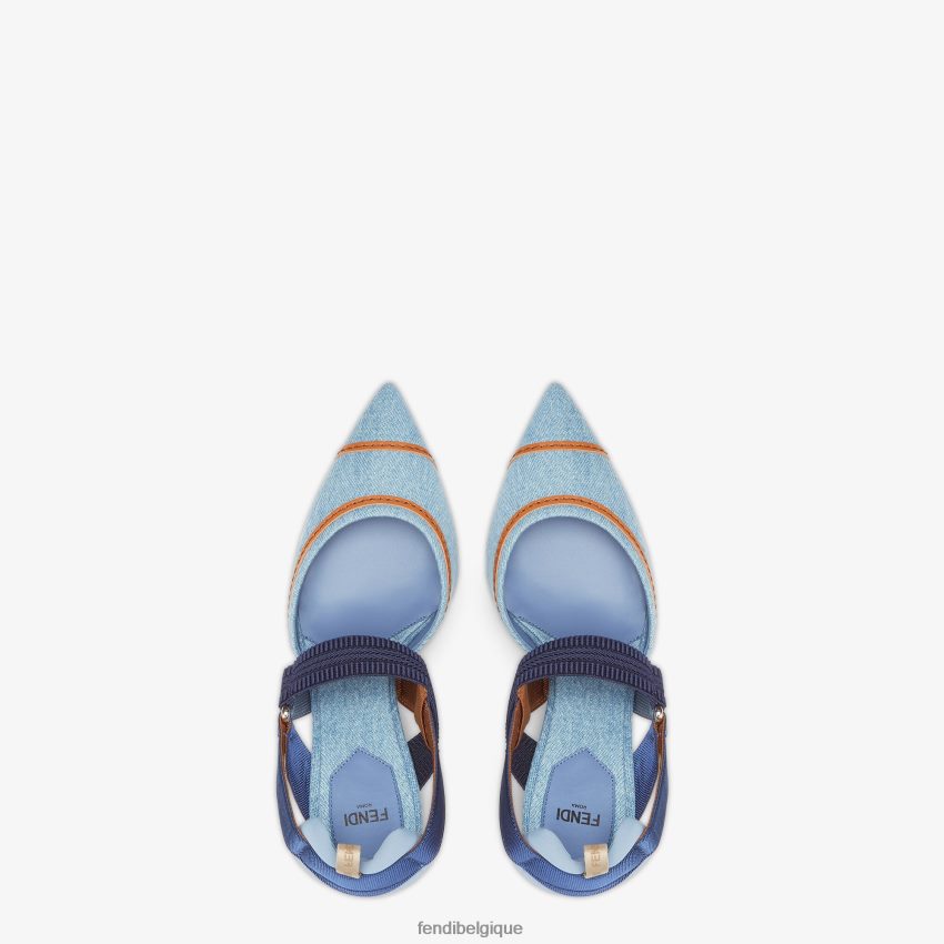 chaussures Fendi slingbacks à talons hauts avec broderie multicolore femmes 8X8J2J1312 Fendi Sac