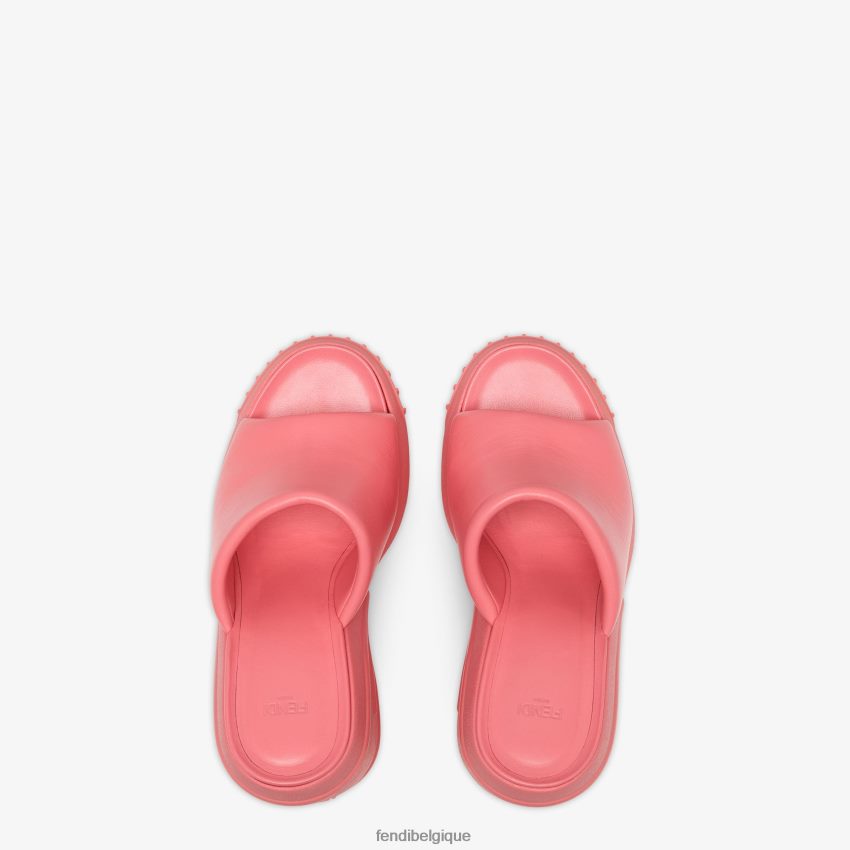 chaussures Fendi claquettes en cuir nappa rose femmes 8X8J2J1330 Fendi Sac