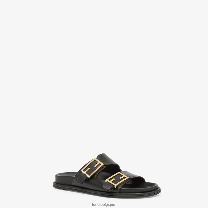 chaussures Fendi sentir les diapositives en cuir noir femmes 8X8J2J1315 Fendi Sac