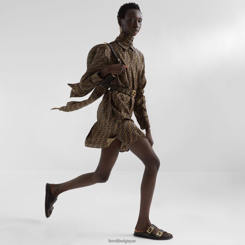 chaussures Fendi sentir les diapositives en cuir noir femmes 8X8J2J1315 Fendi Sac