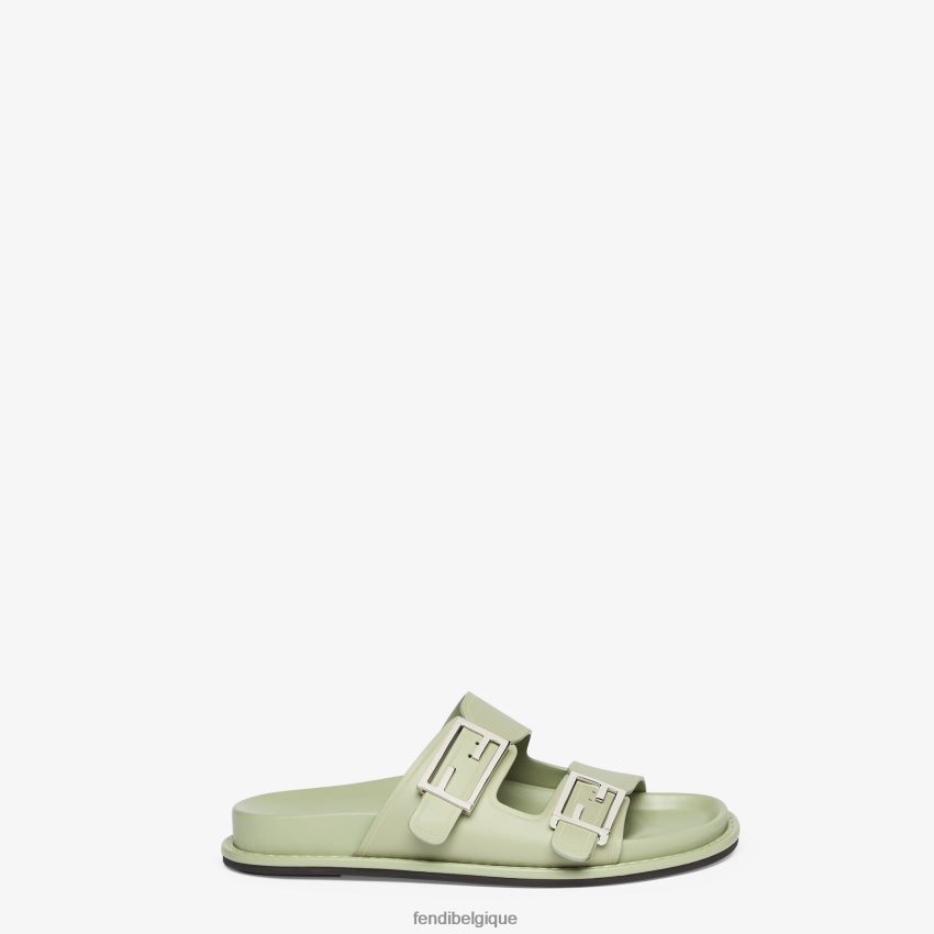 chaussures Fendi sentir les diapositives en cuir vert femmes 8X8J2J1303 Fendi Sac