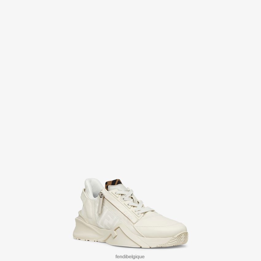 chaussures Fendi baskets basses en cuir blanc femmes 8X8J2J1387 Fendi Sac