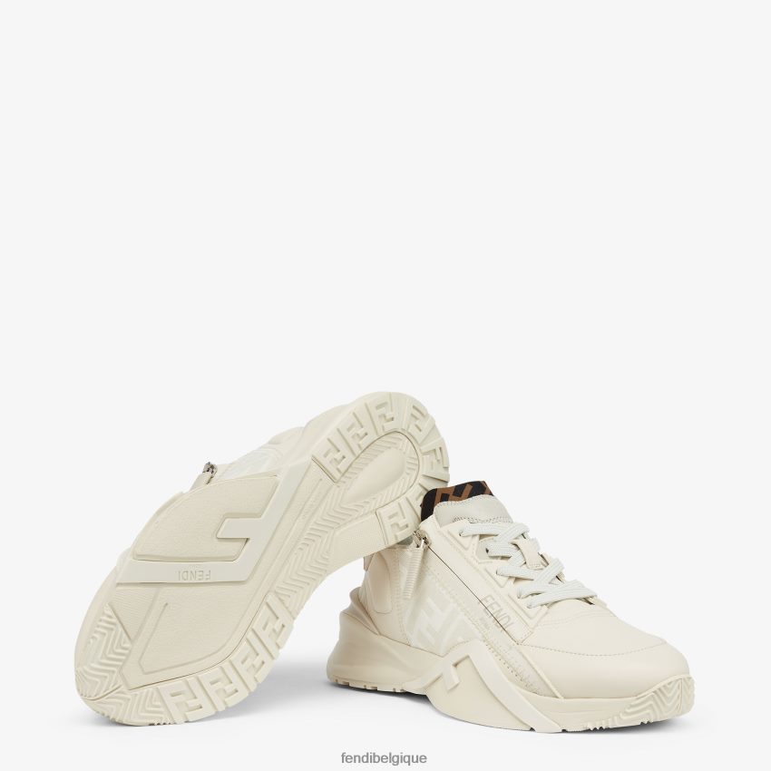 chaussures Fendi baskets basses en cuir blanc femmes 8X8J2J1387 Fendi Sac