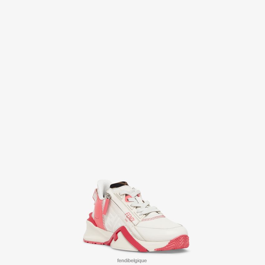 chaussures Fendi baskets basses en cuir blanc femmes 8X8J2J1398 Fendi Lunette De Soleil