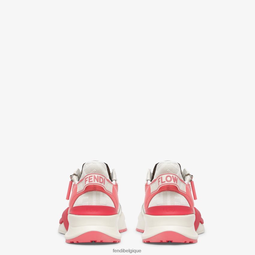 chaussures Fendi baskets basses en cuir blanc femmes 8X8J2J1398 Fendi Lunette De Soleil