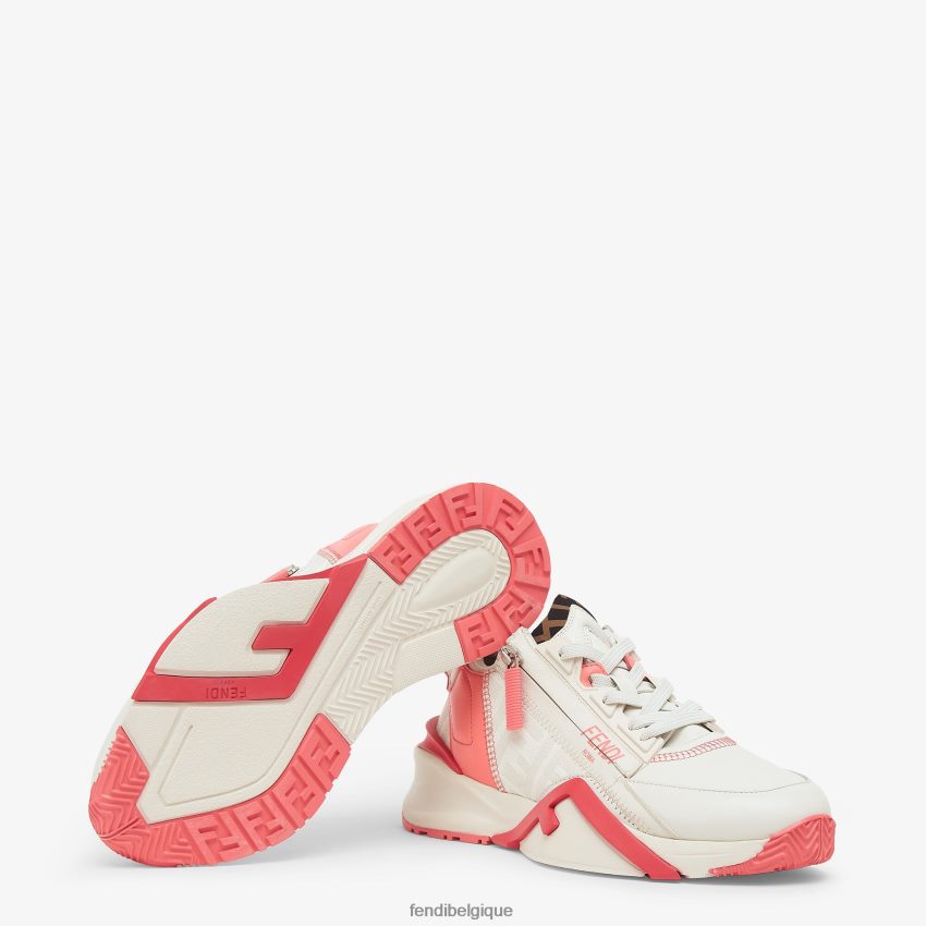 chaussures Fendi baskets basses en cuir blanc femmes 8X8J2J1398 Fendi Lunette De Soleil